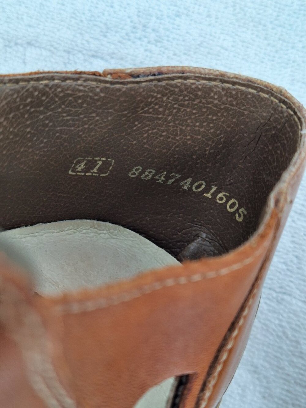 Rieker Shoes Womens 41 Anti-Stress Floral Cut Mary Jane T-Strap Brown Leather - Picture 14 of 16